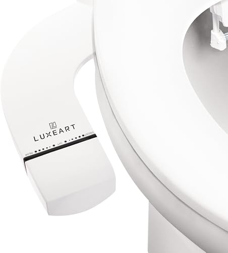 LUXEART NEOM – Bidet Aufsatz für Toilette ohne Strom – Mit Front- & Rückreinigung, verstellbarem Wasserdruck & Ultra-Slim Design – Hygienisch & einfach nachrüstbar als Taharet WC