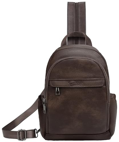 ECOTISH Mini Rucksack Damen Klein –Cityrucksack Handtasche Anti Diebstahl Wasserdicht Elegant Crossbody Bag Backpack Women Casual Daypack für Reise Freizeit Einkauf Arbeit (Kaffee)