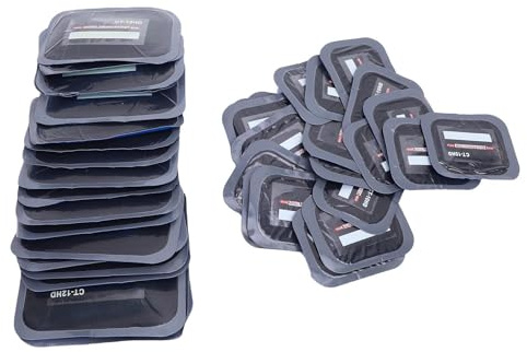 HELEVIA 40 stycken däcklappar 6 x 8,15 cm 3,15 x 4,7 tum radiella däckplåster punkterings reparationslappar kit för traktorer släpvagnar ATV UTV