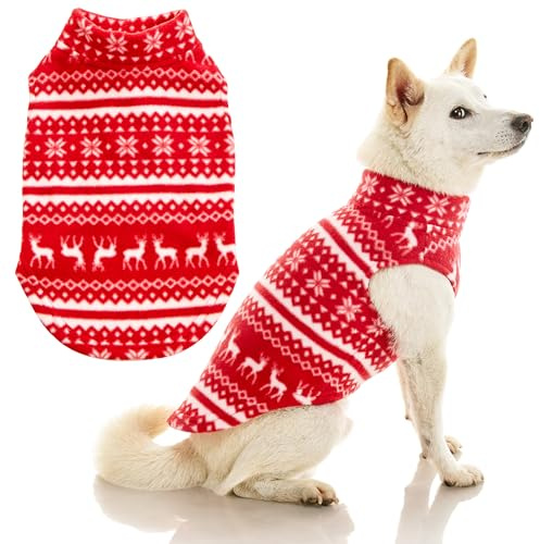 Gooby - Stretch Fleece Vest, Pullover Fleece Vest Jacket Sweater for Dogs, Reindeer Red, 4X-Large