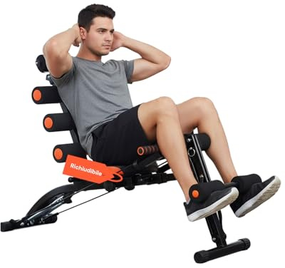 Avilia – Panca Palestra Multifunzionale 22 in 1 per Allenamento Completo a Casa con Schienale Inclinabile, Sedile Girevole, Estensori Elastici e Struttura Pieghevole Salvaspazio