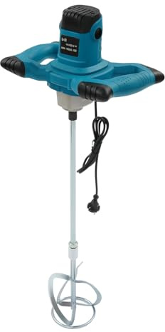 Repomanda, Agitador eléctrico de mortero de 1400 W, 6 niveles de regulación de velocidad de hasta 1200 rpm, agitador manual para cemento y yeso, con paleta en espiral y función de autoretención, para