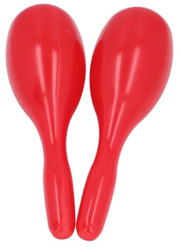 Walfront Maracas Musicales, Instrumento de Percusión de de Plástico ABS con Ergonómico, para Presentaciones en Vivo, Estudios de Grabación, Fiestas y juegos. (rojo)
