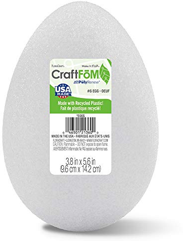FloraCraft CraftFōM Egg 3.8 Inch x 5.6 Inch White