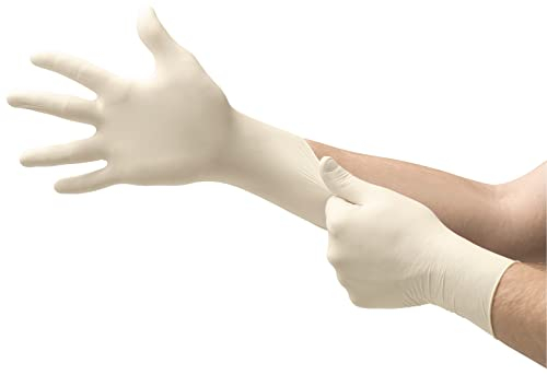 Ansell TouchNTuff 69-318 Guanti Monouso in Lattice, Senza Polvere, Protezione Multiuso per Usi Alimentari, Domestici e Professionali, Lattice di Gomma Naturale, Bianco, Taglia M (100 Guanti)