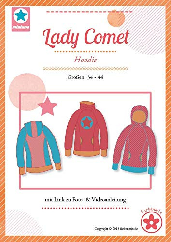 Farbenmix Lady Comet Schnittmuster (Papierschnittmuster für die Größen 34-44), Damen-Hoodie