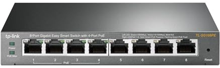 TP-Link TL-SG108PE V3 | 8 Port Gigabit PoE Switch | Easy Smart Managed | 4 PoE+ Ports @64W | Plug & Play | Sturdy Metal w/ Shielded Ports | Fanless | QoS, Vlan & IGMP | Limited Lifetime Protection