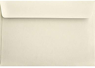 Netuno 25 Ecru-kuvert ribbade DIN C5 162 x 229 mm självhäftande utan fönster, 120 g Aster Laid elfenben, ädla kuvert, krämfärgad hög kvalitet för inbjudningar, födelsedagskort, gratulationskort