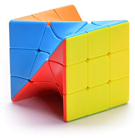 Yealvin Twisty Skewb Cube 3x3 Stickerelss Speed Cube Puzzle Cube for Kids
