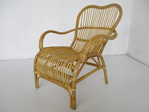 fantasie d oriente poltrona in vimini rattan naturale per esterno giardino ed interno cm 67X80X86 H comodissima e robusta arredamento terrazzo
