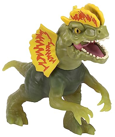 Heroes of Goo Jit Zu Jurassic World Hero Pack, Dilophosaurus, mehr als 10,2 cm lang – dehnbare, quetschbare Dinosaurier-Figur mit Chomp-Angriffs-Action und einzigartiger Goo Füllung