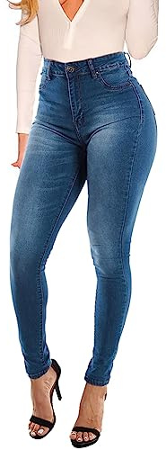 KUNMI Womens Curvy High Waist Stretch Butt Lifting Skinny Colombian Jeans