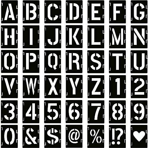 42 Stück wiederverwendbare Buchstabenschablonen, Bastelschablonen, Briefmalerei-Vorlage, passend für DIY-Zahlenvorlagen, Wände, Holz, Glas, Schulkunstprojekte(3 Zoll). (3 zoll)