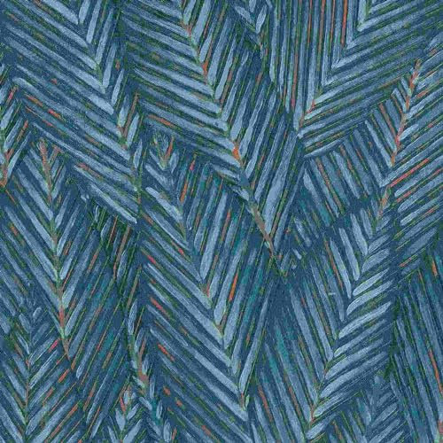 Erismann Tapete | Kollektion Martinique | 10391-19 | Vliestapete | Muster/Motive | 0.53 x 10.05 m | Blau | Wohnzimmer | Flur | Büro | Küche | Wohnräume