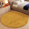 TAPISO Essence Teppich Rund Gelb Senffarbe Hochflor Langflor Shaggy Einfarbig Weich Flauschig Schlafzimmer Wohnzimmer Kinderzimmer ÖKO-TEX 100 x 100 cm