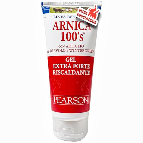 ARNICA 100'S® - Arnica per Cavalli, Gel Extraforte Riscaldante Pearson [100ml]. Crema Arnica Forte con Artiglio del Diavolo e Wintergreen. Pomata Defaticante e Rilassante (100 ML)