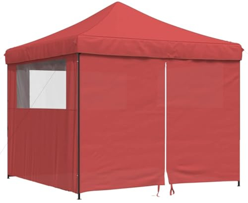 vidaXL Tienda de Fiesta Plegable Pop-Up 4 Paredes Laterales Burdeos, Tienda, Tienda de jardín, cenador de Camping, toldo cenador, cenador toldo