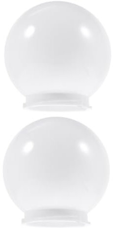 Luxshiny Acryl-Lampenpfosten- 95 Mm Fassungshals Weißer Lampenschirm Deckt Deckenventilator-Globen Ab Runder Kunststoff-Wandmast- -Lichtglobus Für Den Außenbereich
