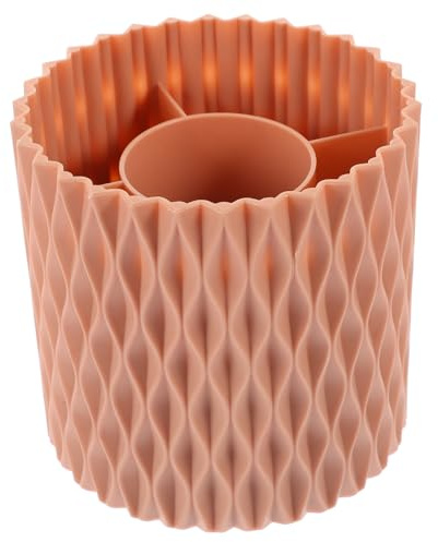 AUTSUPPL Porte-pinceaux de Maquillage Rotatif Grosse Capacité Plastique Rose Rangement Bureau Polyvalent