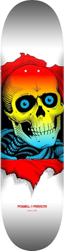 Powell Peralta Ripper Skateboard Deck, Yellow Fade/White, 8.0 x 31.45