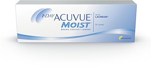 ACUVUE MOIST 1-Day Tageskontaktlinsen für empfindliche Augen & Allergiker – Tageskontaktlinsen mit 3.5 dpt und BC 8.5 – UV Schutz & Komfortables Tragegefühl – 30 Linsen