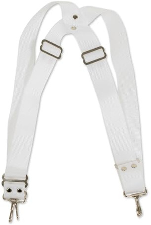 GEWA Marching Drum, Marching Drum Accessories, Bass Drum Carrying Strap, nylon white, 5 cm wide, adjustable with carabiner