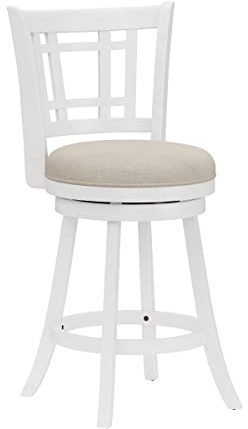 Hillsdale Fairfox 24.5 Wood Swivel Counter Height Stool, White