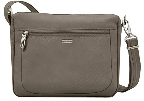 Travelon Stöldskydd klassisk liten E/w crossbody väska tvärs över kroppen