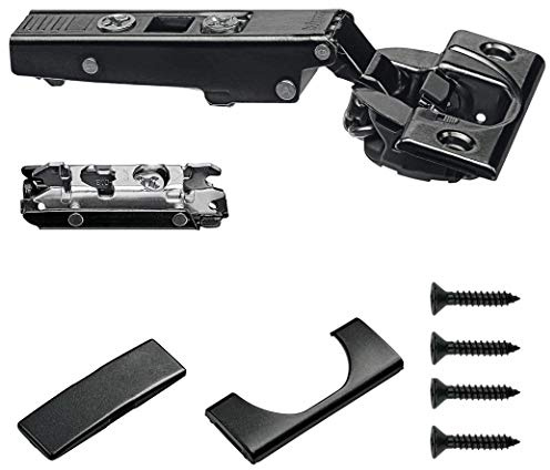 Blum Onyx Black Soft Close Overlay Hinge 71B3550OB + Plate + Covers + Screws (10)