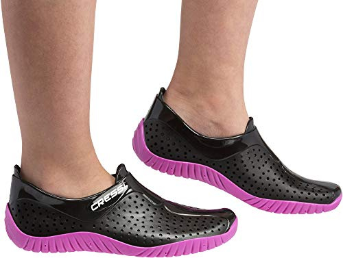 Cressi Water Shoes - Chaussures Unisexe Adultes pour Tous Types d'Activités de Sports Nautiques, Noir/Rose, 38