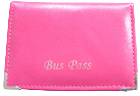 Lorenz Leather Effect Grained PU Bus Pass Cover Holder with Zip up Coin Pocket (Pink)