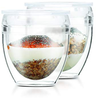 Bodum Pavina To Go Double Wall Shatterproof Tumbler With Lid 2-Pack, 6 Ounce