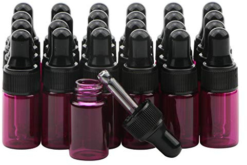 Rowiz 30 st 3 ml droppflaskor i rosa glas med pipetter och svart skruvlock – eterisk olja, parfym, lotion – läckagesäker – återanvändbar – modern – vuxen – bisfenol A (BPA) fri