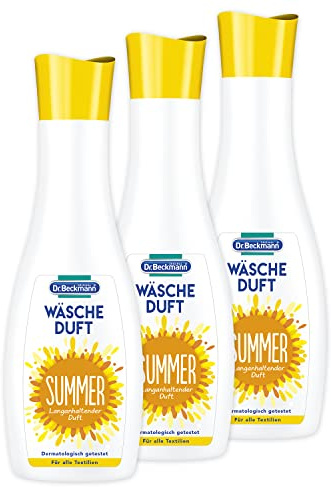 Dr. Beckmann Wäscheduft Summer | für frischen und langanhaltenden Duft | ohne Weichspüler und für alle Textilien geeignet | 3x 250 ml