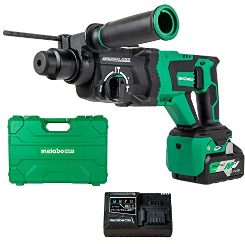 Metabo HPT 36V MultiVolt™ Cordless Rotary Hammer Kit | SDS PLUS | 1-1/8-Inch | D-Handle | Includes 36V - 4.0Ah MultiVolt™ Battery | Reactive Force Control | DH3628DD