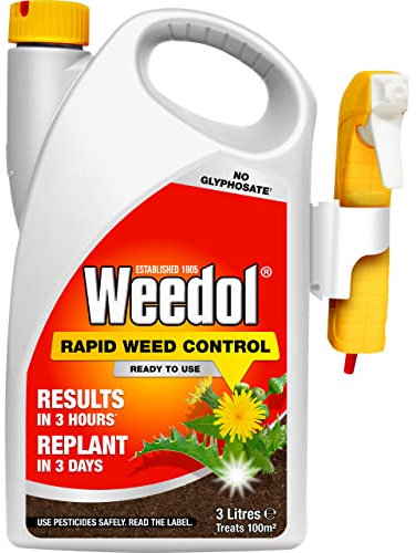 Weedol Rapid Weedkiller with Manual Sprayer, Ready To Use, 3L