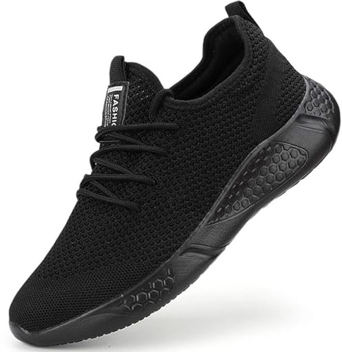 Mens Trainers Sneakers Walking Running Shoes Gym Sport Tennis Black,13 UK