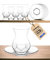 vienberg Lot de 12 verres à thé turcs en verre de qualité supérieure - 6 verres à thé, 6 soucoupes - Passe au lave-vaisselle - 100 % sans plomb