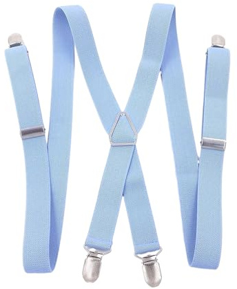 WYLZLKX Bretelles élastiques fines en forme de X pour homme et femme - Ceinture robuste - Cadeaux de Noël, bleu ciel, Approx. 2.5x100cm/ 0.98x39.37in