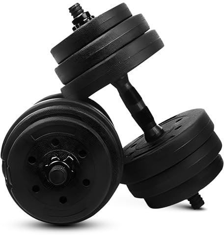 Fitby Haltères Réglables 20KG – Ensemble de Poids Musculation – Dumbbells Réglables – Set d’Haltères – Poignées Ergonomiques Antidérapantes pour Entraînement à Domicile