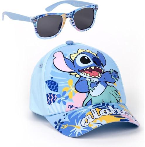 Casquette et Lunettes Disney, Unisexe, pour Enfants, Design Original, réglable et léger, idéal pour l'été et comme Protection Solaire