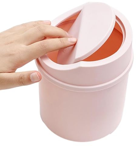 Mini Trash Can for Desk | Tiny Trash Can for Desk with Flipping Lid - Litter Box Garbage Bin Wastebasket Portable for Bathroom Bedroom Classroom Nursery Kitchen