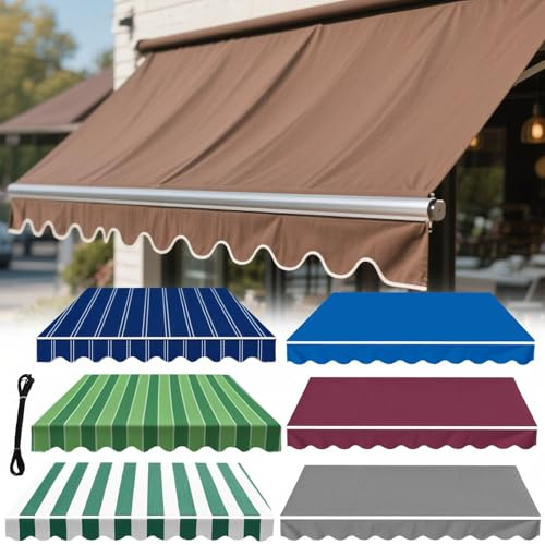 Tessuto di Ricambio per Tenda da Sole Retrattile, Copertura Solare da Patio, Tettuccio Esterno per Balcone, Giardino, Finestra, Porta, Negozio, Caffè, Ristorante