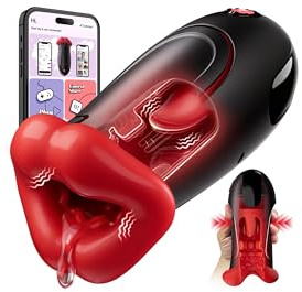 Masturbatori maschi Sex Toýs per uomo - Controllo APP Masturbatore maschile Allenatore per pene comprimibile pompino Giocattoli sessuali maschili con 10 lingue vibranti