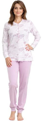 Leedya Pigiama Donna Leggero e Traspirante - Modello Estivo (776P Cuori Rosa TG XXL)