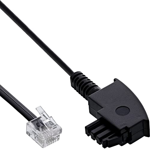 InLine 18655 TAE-F Kabel für DSL Splitter, TAE-F Stecker an Western 6/2 DEC Stecker, 0,5m