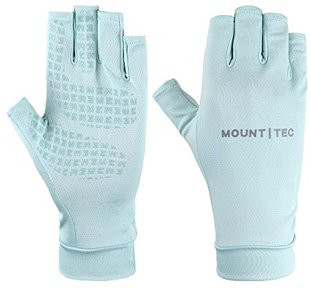 MOUNT TEC Men's Women's Lightweight Fingerless Gloves UPF 50+ UV for Cycling Hiking Fishing Driving (Blue, M)