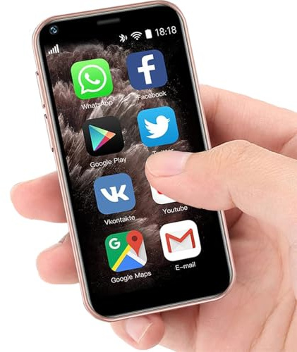 Hipipooo Mini 3G Smartphone Desbloqueado, Android 6.0, 2.5 Pulgadas, 1580 mAh, 0.3 MP + 5 MP Teléfono para niños con cámara Doble(XS11-rosa)