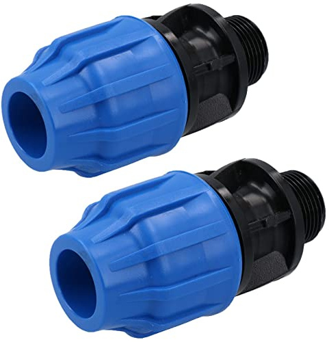 20mm x 3/4 MDPE Male Adapter Compression Coupling Fitting Water Pipe 2PK