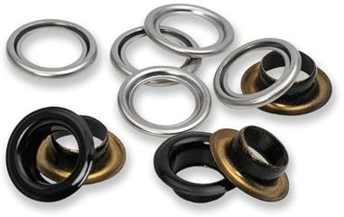 Prym 542541 Ösen mit Scheiben, 11 mm, schwarz/silberfarbig